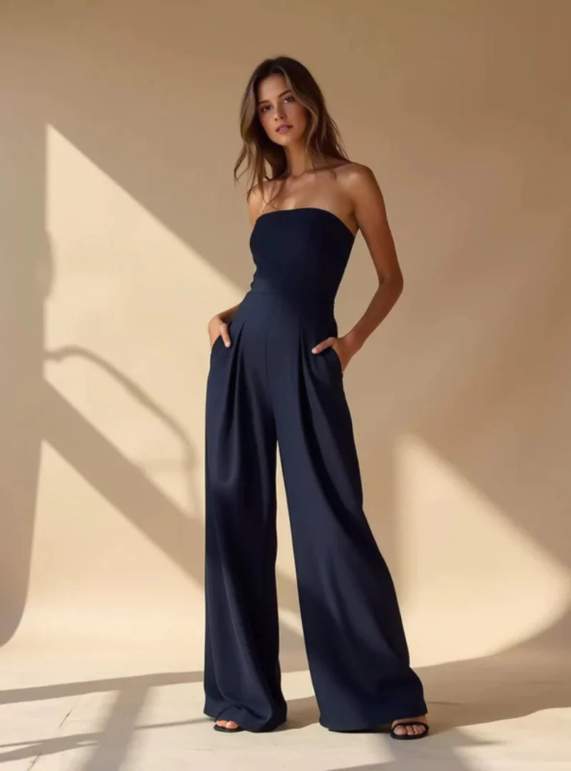 strapless jumpsuit minimalist