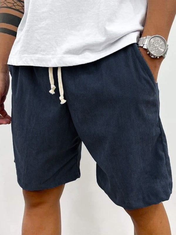 Men's Corduroy Stretch Shorts with Ribbed Texture and Comfortable Fit