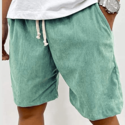Men's Corduroy Stretch Shorts with Ribbed Texture and Comfortable Fit