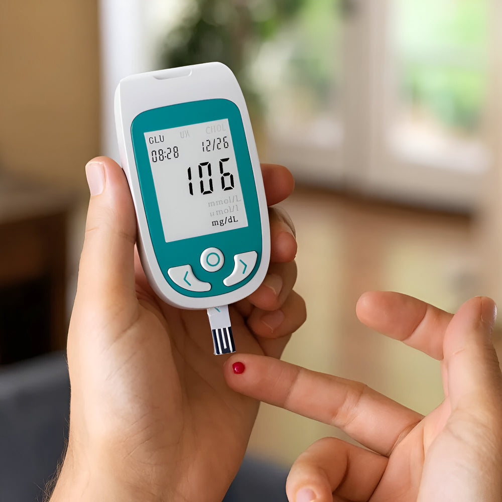 Multifunctional Cholesterol and Glucose Meter for Home Use with Display
