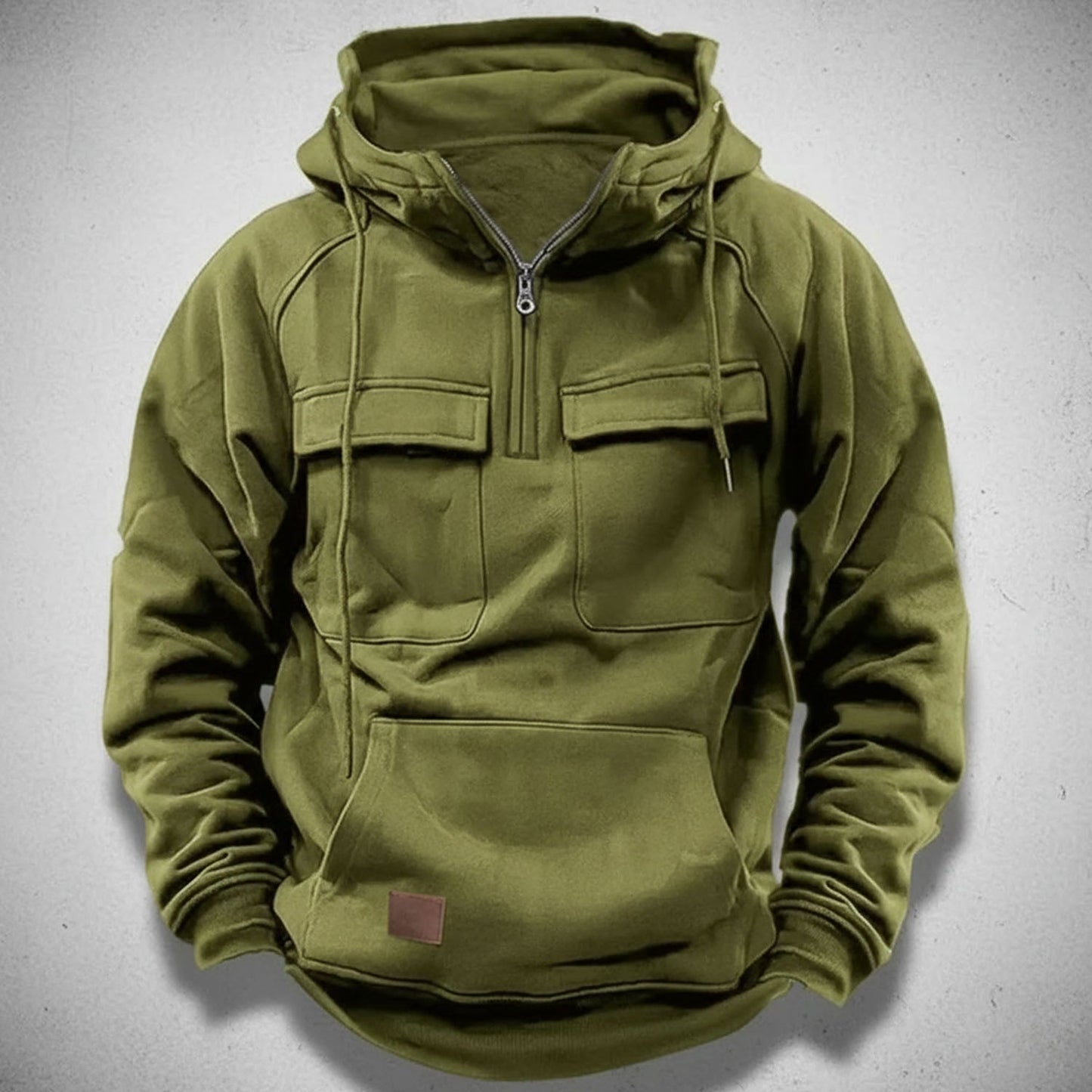 Men's Hoodie with Quarter Zip and Hood for Comfortable and Practical