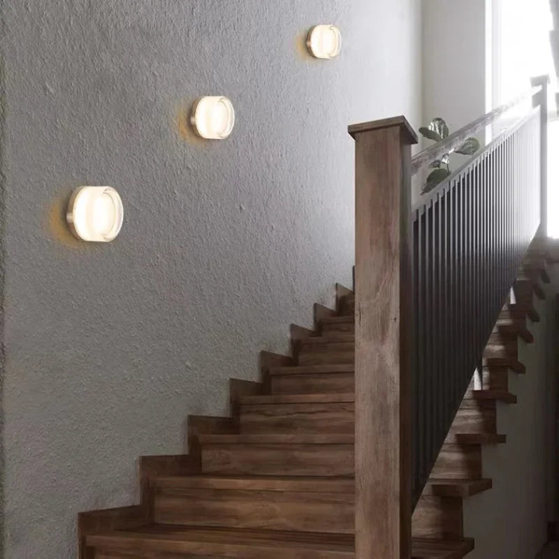 Wall Lamp with Modern Round LED Lighting for Stairs and Hallways