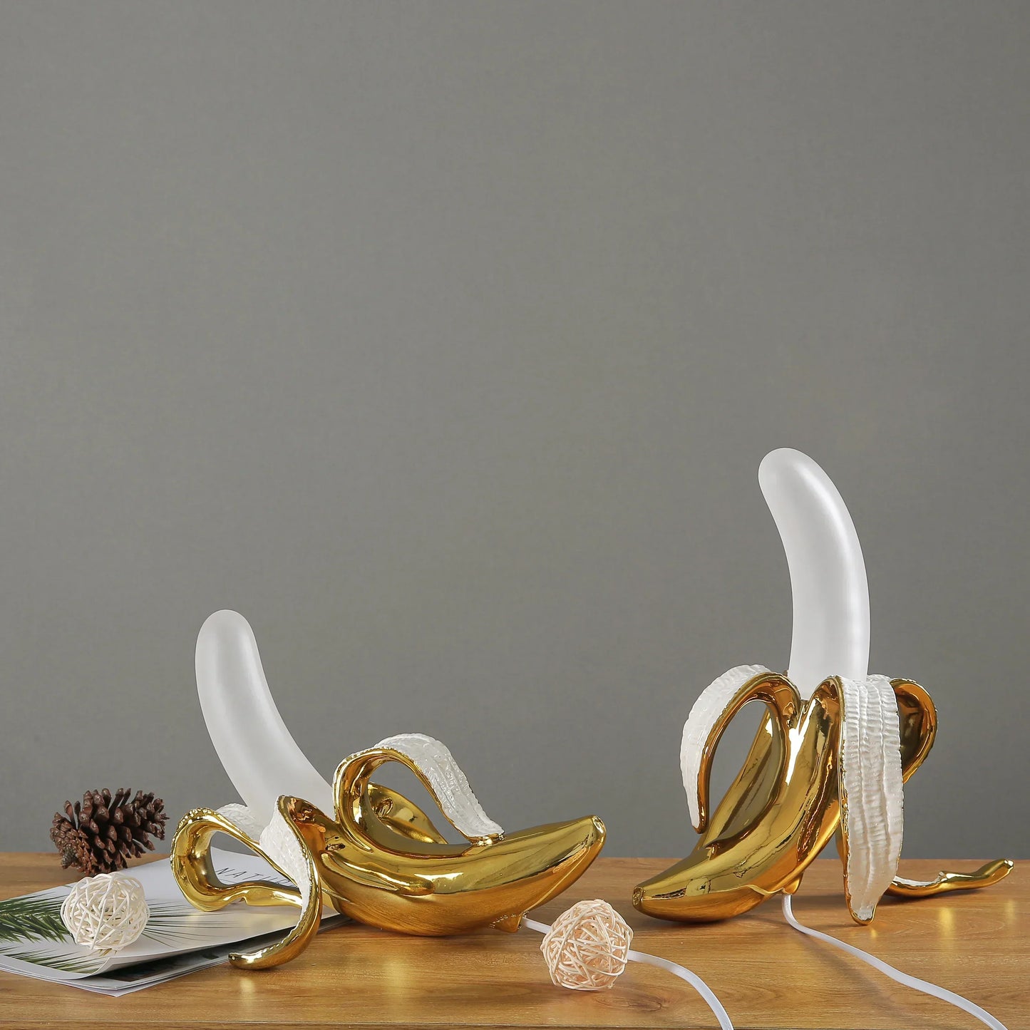 Table Lamp with Decorative Banana Warm LED Light for Living Room or Bedroom