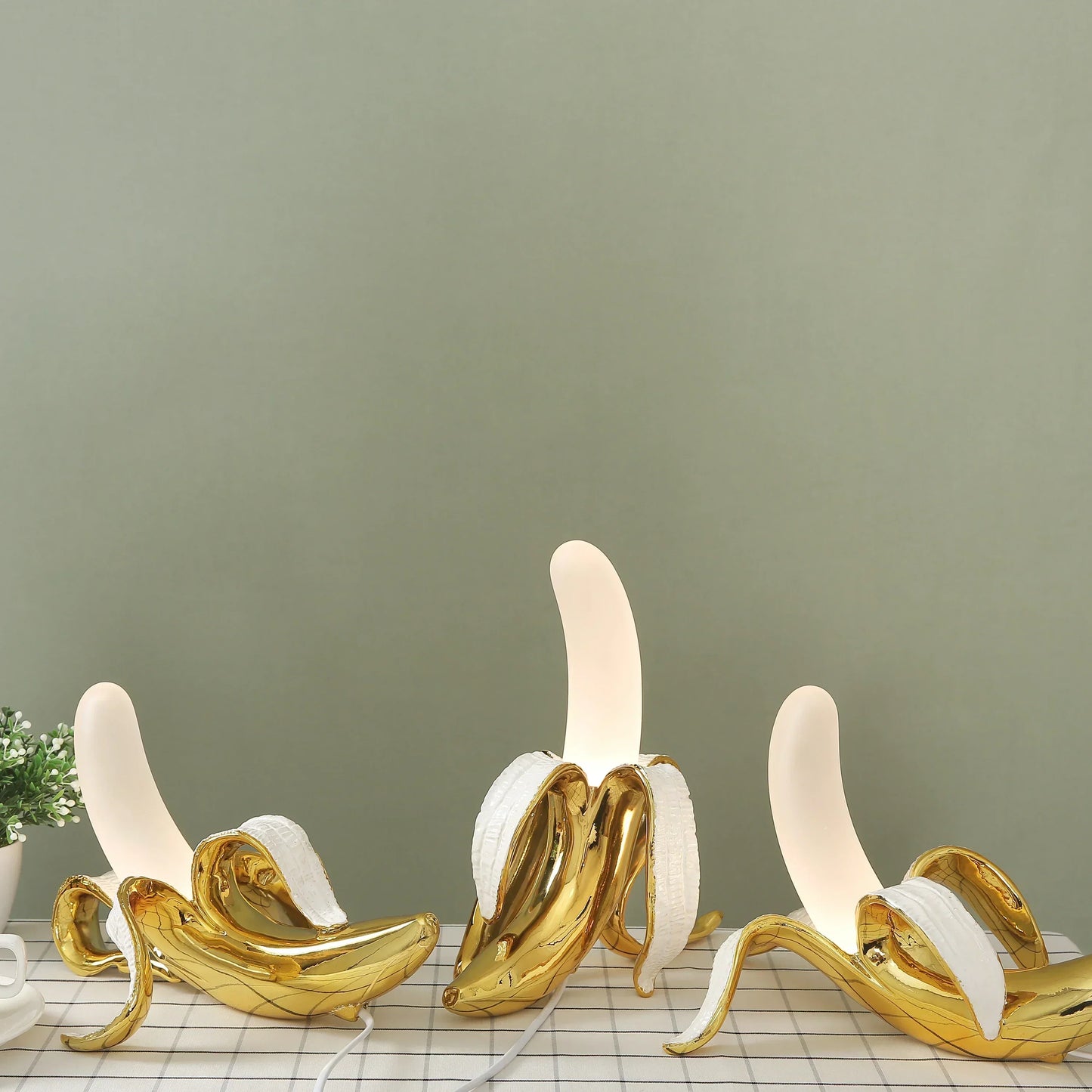 Table Lamp with Decorative Banana Warm LED Light for Living Room or Bedroom