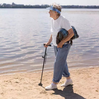 Foldable Walking Stick with LED Lighting and Non-Slip Foot for Stability