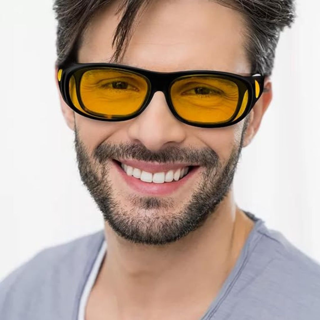 Glasses with Night Driving Anti-Reflection Yellow Lenses