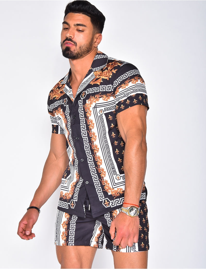 Set with Men's Summer Short Sleeves and Matching Shorts