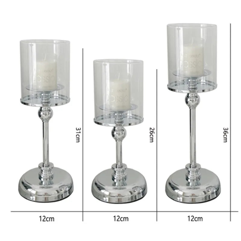 Holder with Elegant Metal Candle Glass Holder for Atmospheric Decoration