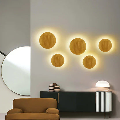 Wall Lamp with Scandinavian Wooden Warm Light and Minimalist Design