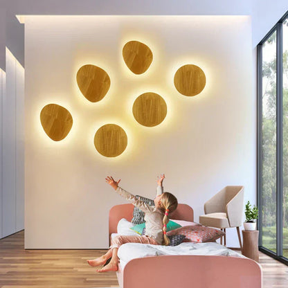 Wall Lamp with Scandinavian Wooden Warm Light and Minimalist Design
