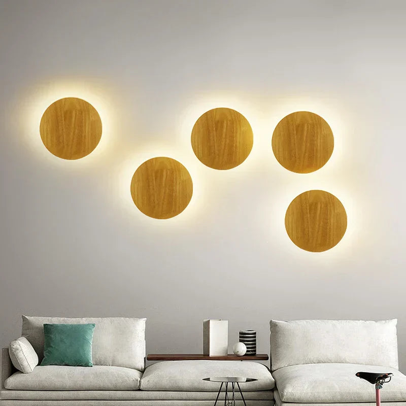 Wall Lamp with Scandinavian Wooden Warm Light and Minimalist Design