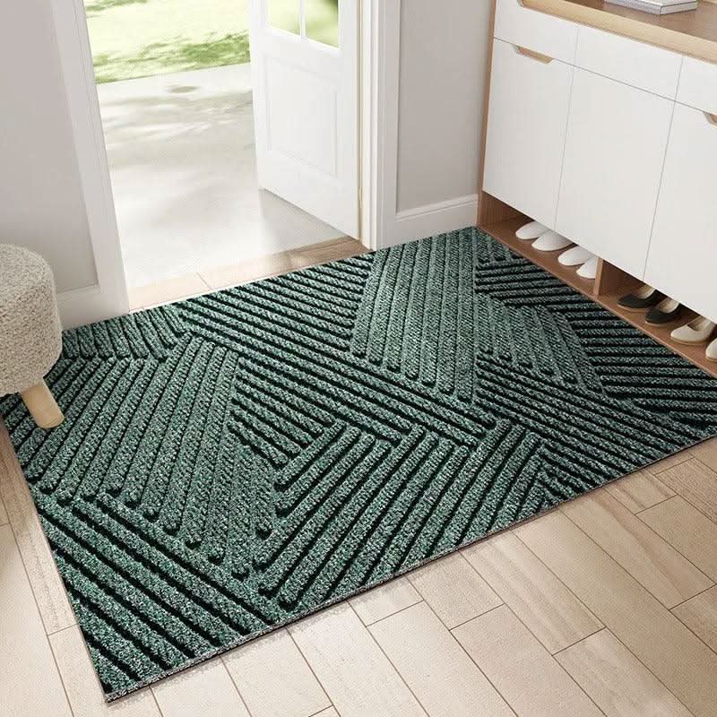 Door Mat with Modern Anti-Slip Geometric Wave Pattern for Entrance