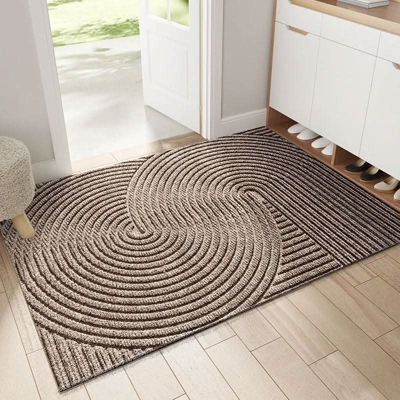 Door Mat with Modern Anti-Slip Geometric Wave Pattern for Entrance