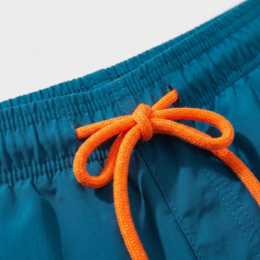 Men's Swim Shorts with Quick-Drying Fabric and Elastic Waist