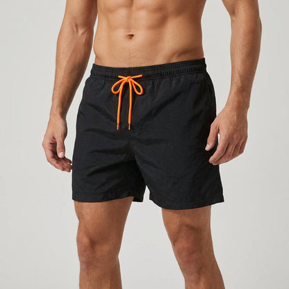Men's Swim Shorts with Quick-Drying Fabric and Elastic Waist