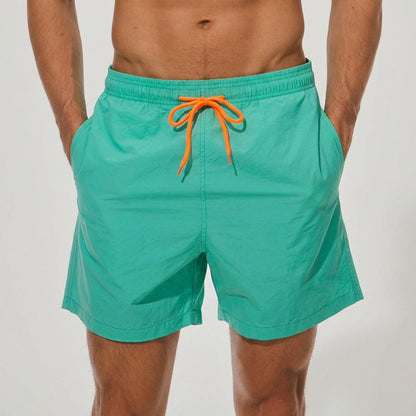 Men's Swim Shorts with Quick-Drying Fabric and Elastic Waist