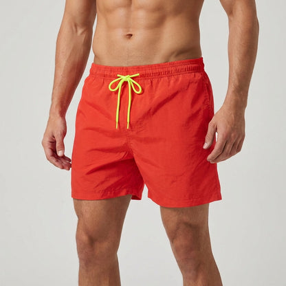 Men's Swim Shorts with Quick-Drying Fabric and Elastic Waist