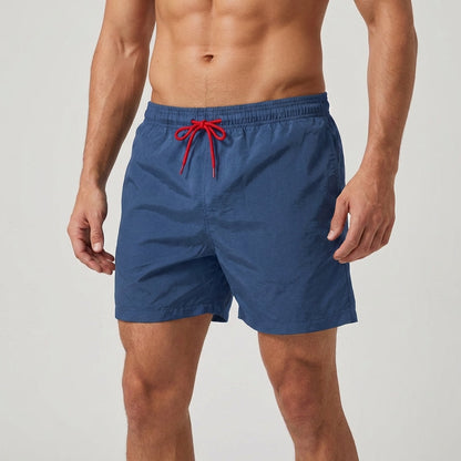 Men's Swim Shorts with Quick-Drying Fabric and Elastic Waist