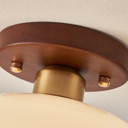 Lamp French Bauhaus Ceiling for Warm Atmospheric Light with Wooden Detail
