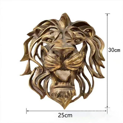 Metal Lion Head Wall Decoration for Elegant and Strong