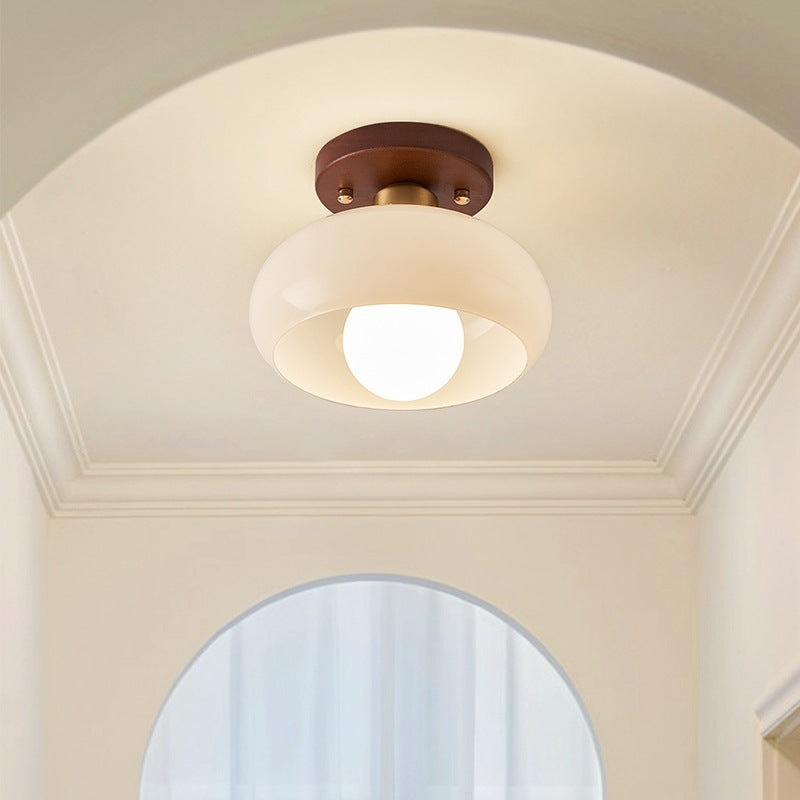 Lamp French Bauhaus Ceiling for Warm Atmospheric Light with Wooden Detail