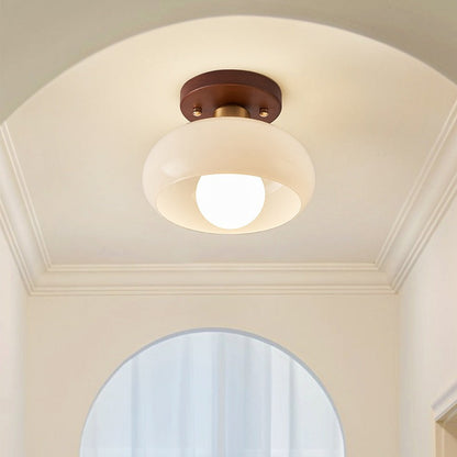 Lamp French Bauhaus Ceiling for Warm Atmospheric Light with Wooden Detail