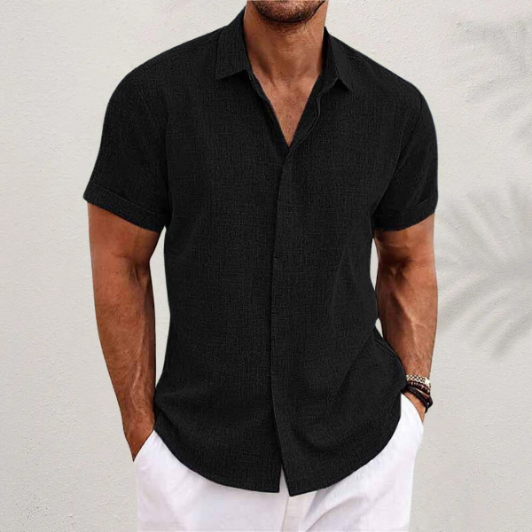 Summer Men's Short Sleeve Shirt with Modern Fit