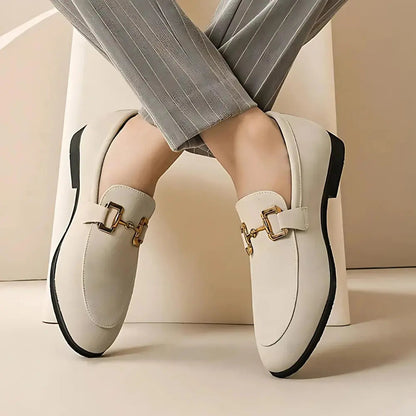 Nero for Suede Loafers with Metal Buckle