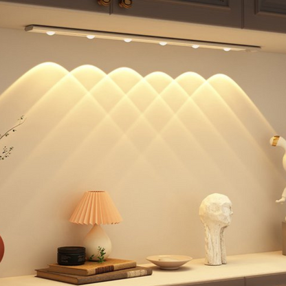 Cabinet with Wireless LED Lighting with Motion Sensor and Rechargeable Battery for Convenience