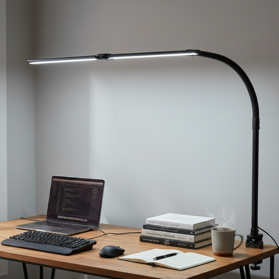 Light with Modern LED Desk Lamp with Dimmable Settings and Flexible Arm for Workplace
