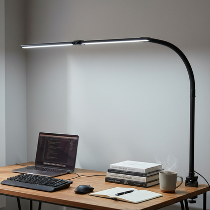 Light with Modern LED Desk Lamp with Dimmable Settings and Flexible Arm for Workplace