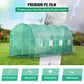 Outdoor greenhouse with mesh ventilation windows and zippered entrance