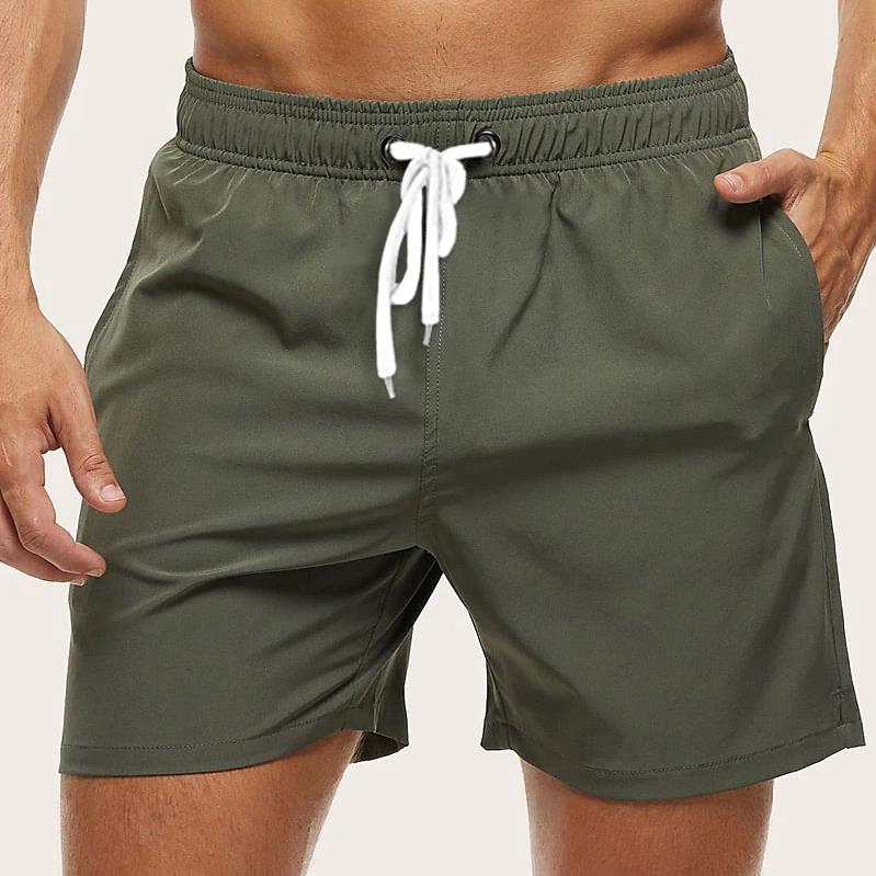 Men's Swim Shorts in Quick-Drying Fabric with Elastic Waistband