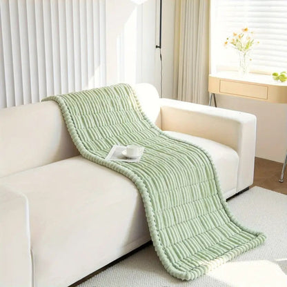 Sofa with Plush Protector Mat with Fleece Texture and Non-Slip Backing