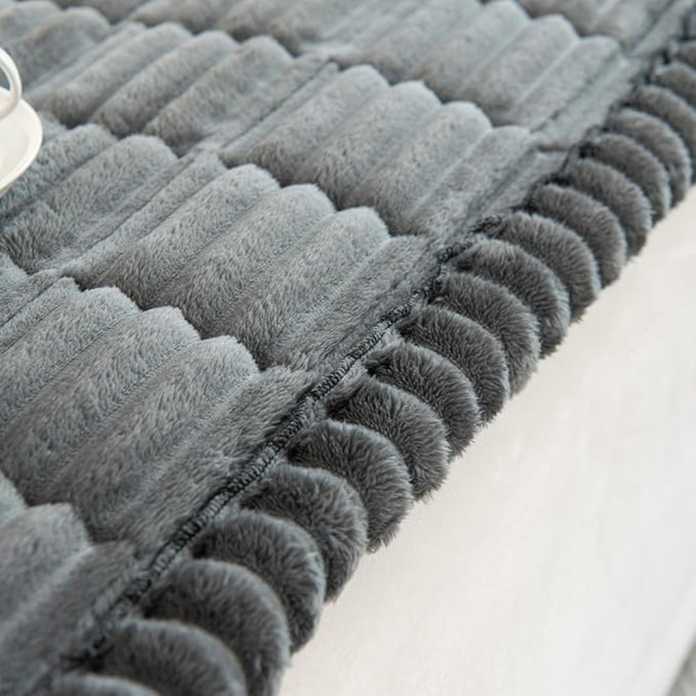 Sofa with Plush Protector Mat with Fleece Texture and Non-Slip Backing
