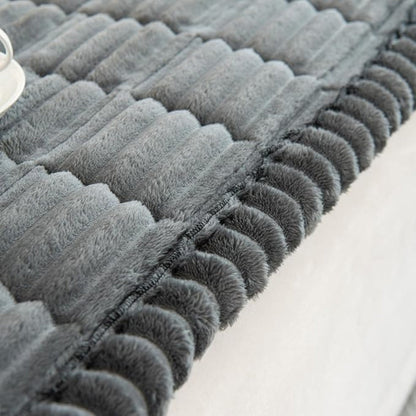 Sofa with Plush Protector Mat with Fleece Texture and Non-Slip Backing