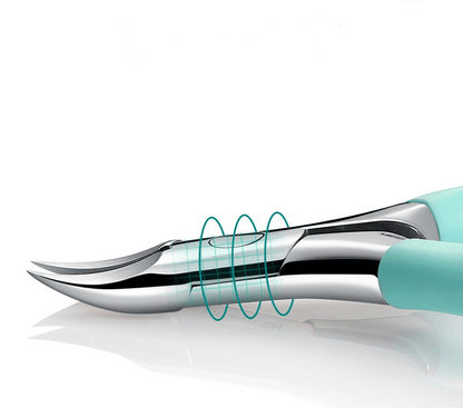 Ergonomic Toenail Clipper with Curved Cutting Edge and Anti-Splash