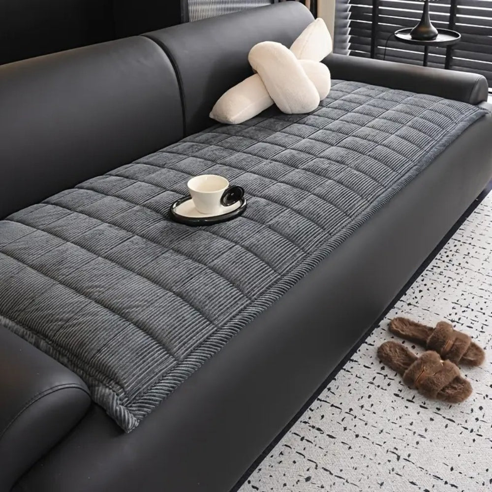 Sofa with Quilted Protection Mat with Non-Slip Backing for Sofa and Couch