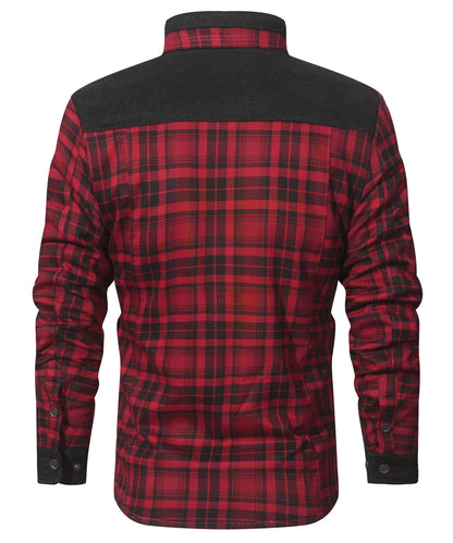 Robust Men's Flannel Coat with Faux Fur Lining for Warm, Durable and Protective