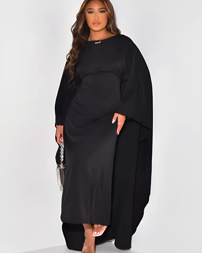 dress draped sleeves