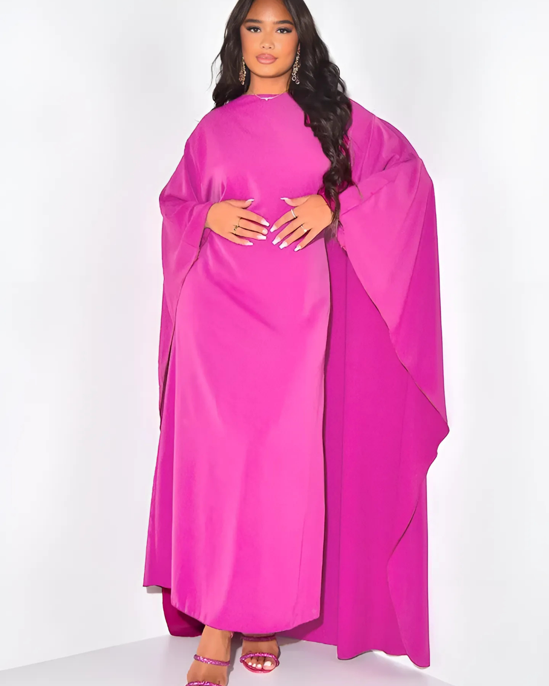 dress draped sleeves