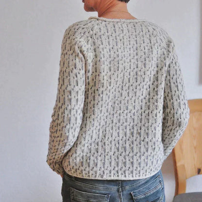 Ladies' Casual Knit Sweater with Boat Neck for Comfortable and Timeless