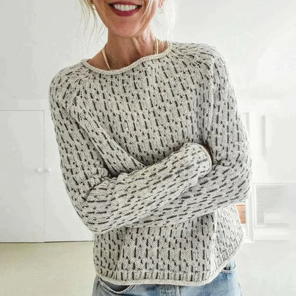 Ladies' Casual Knit Sweater with Boat Neck for Comfortable and Timeless