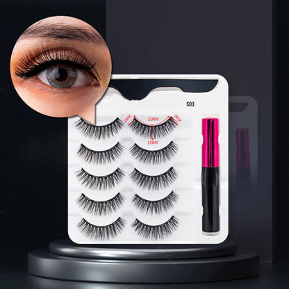 Magnetic False Eyelashes with Eyeliner with Trending Lash Set for a Quick Glam Look
