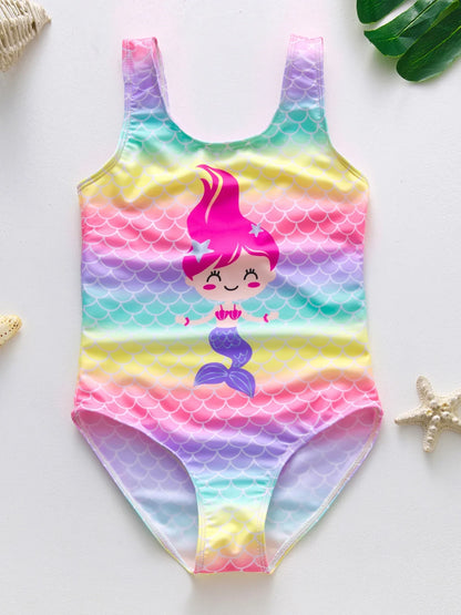 Girls' Swim Outfit with Mermaid and Unicorn Designs for Perfect for Children Aged 4-8 Years