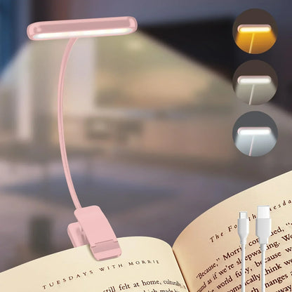 Lamp with Rechargeable Clip-on Reading Flexible Arm for Adjustable and Eye-Friendly