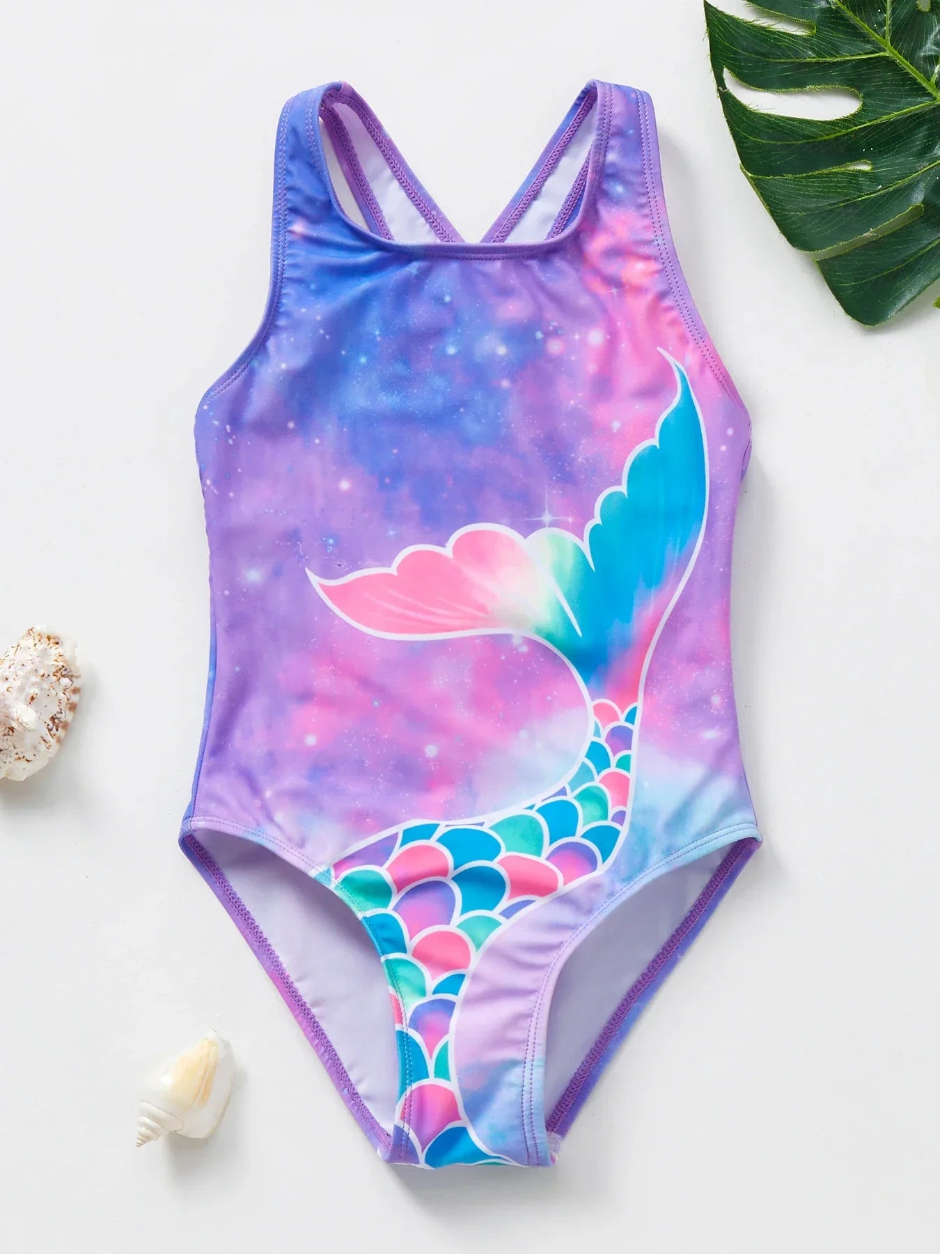 Girls' Swim Outfit with Mermaid and Unicorn Designs for Perfect for Children Aged 4-8 Years