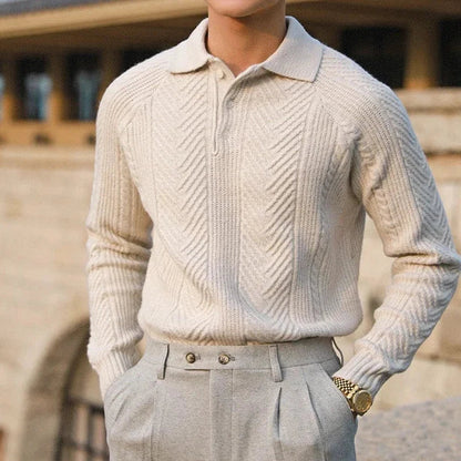 Men's Knitted Jumper with Textured Pattern and Slim Fit with Comfort, Style, and Versatility