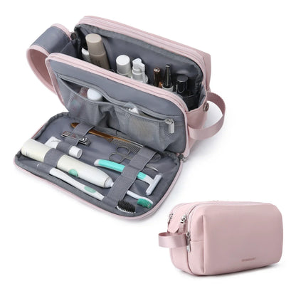 Bag with Water-Resistant Toiletry Multiple Compartments and Zips for Practical for Travel