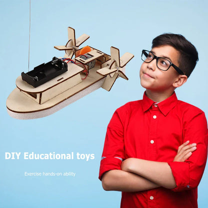 Educational Wooden DIY Boat for Build Your Own Electric Toy Boat